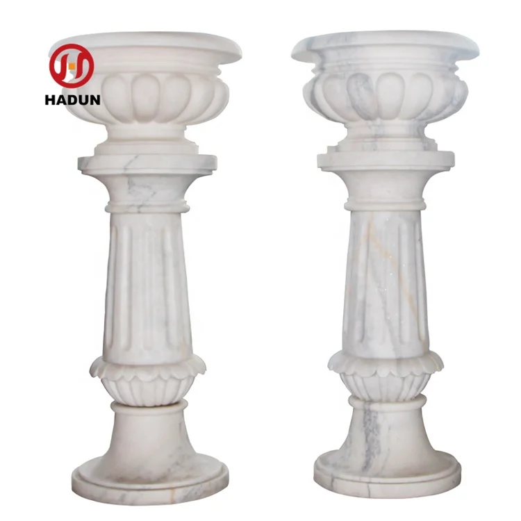 Outdoor Natural Stone Hand Carving Marble Granite Flower Pot