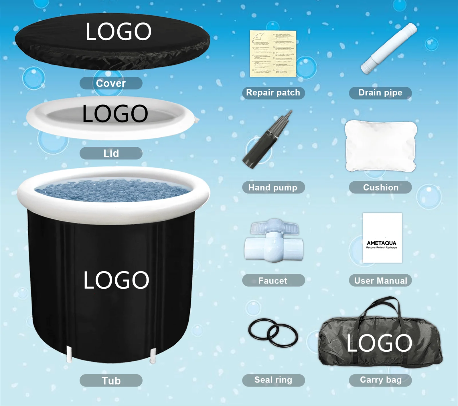 OEM & ODM, оптовая продажа, для изучения фитнеса, большие ледяные ванны для восстановления ледяной ванны на открытом воздухе