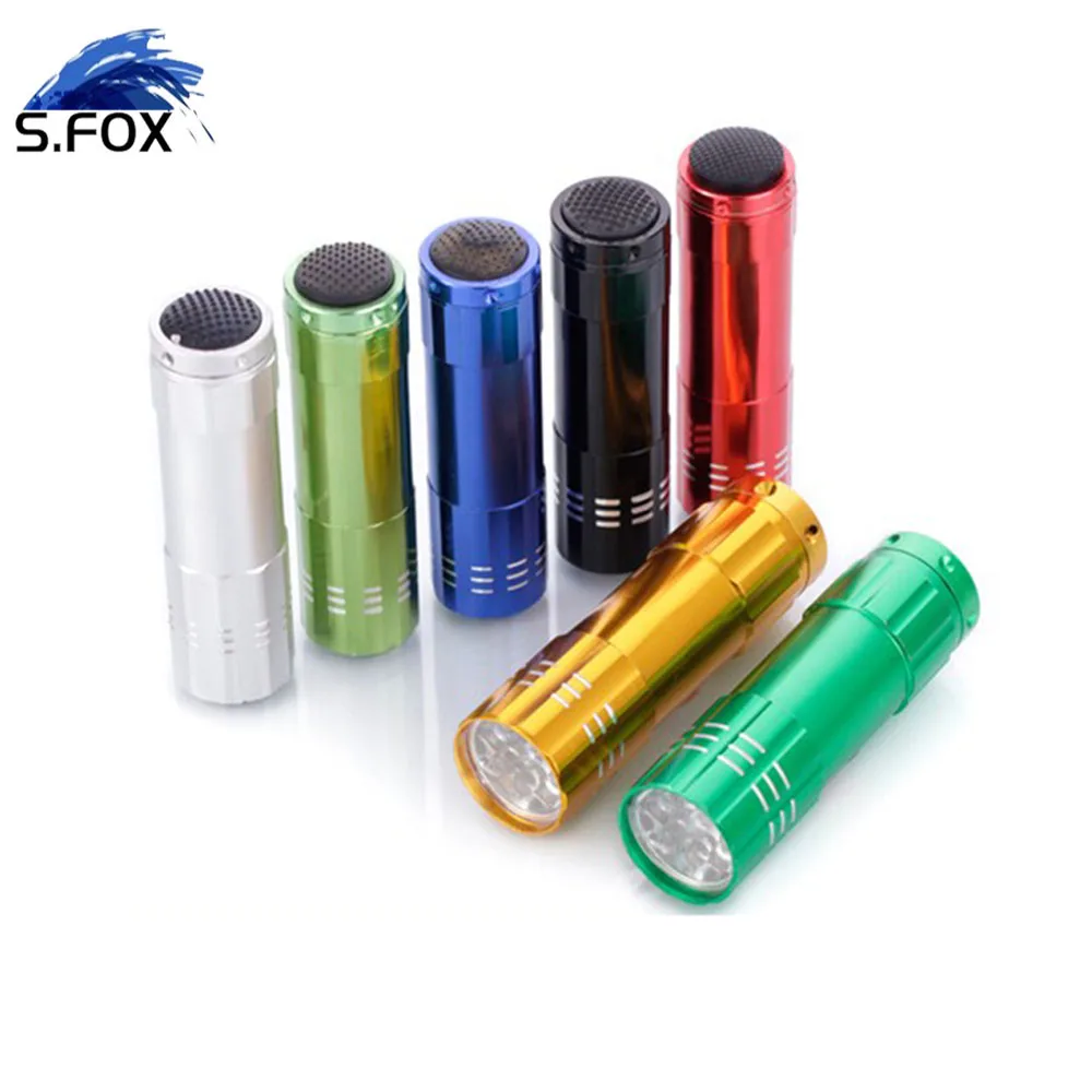 Fluorescent Money Detection Purple UltraViolet Torch Portable Mini Aluminum Ultra Violet 395nm 9 LED UV Flashlight