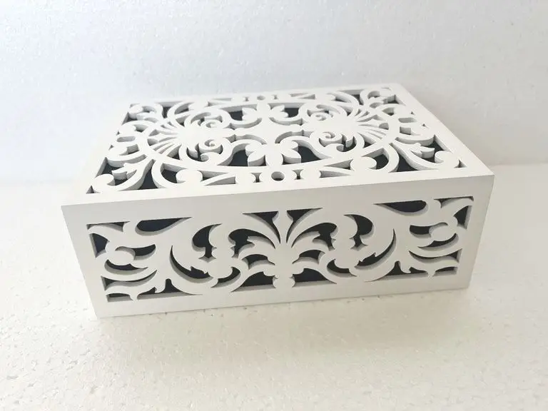 Customized Laser Cut Indoor Decorative Wooden Boxes Doorbell Chime Covers Box For Gifts  Carved Geometric Wood Wall Art