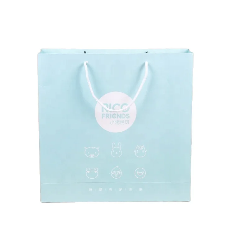 Best Selling Promotion Custom Image Logo Printing Accepted White Cardboard Paper Gift Shopping Bag With Rope Handle