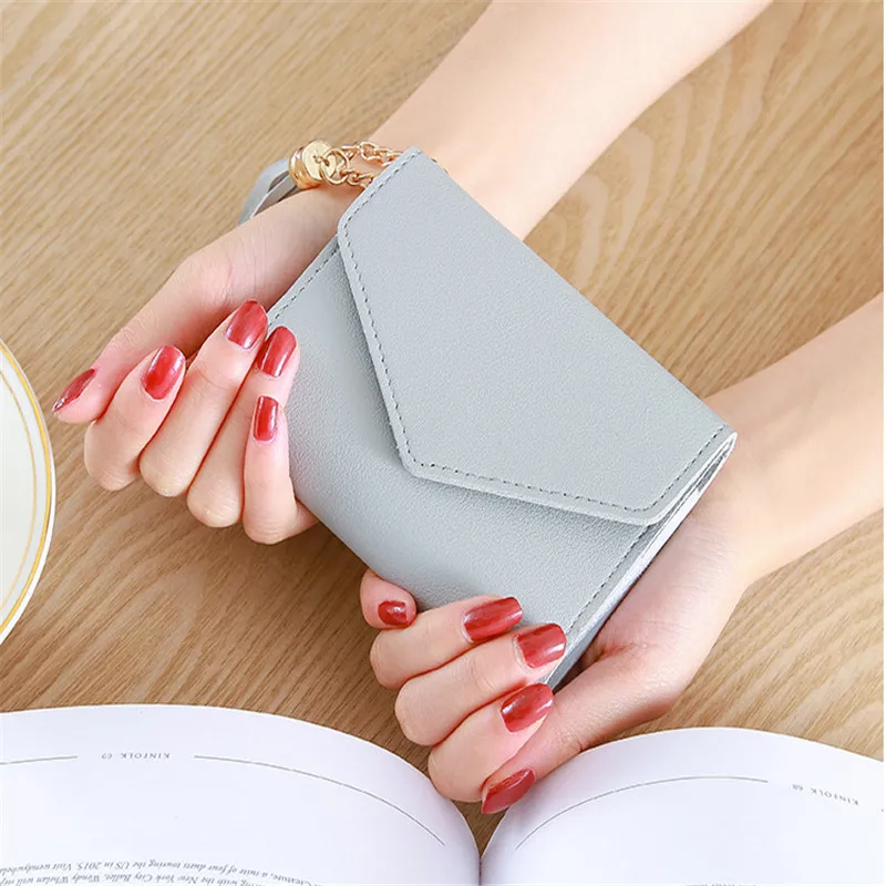 Hot Sale Short Size Waterproof PU Leather Woman Wallet Cute Girls Coin Purse For Small Card For Shopping