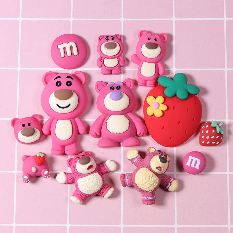 Flatback Charms Strawberry Bear Crafts Cute Resin Kawaii Charms