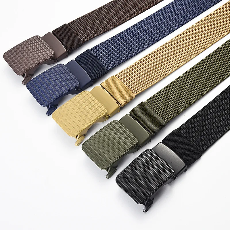 Wholesale New Arrival Comfortable Quick Release Tank Pattern Automatic Buckle Polyester Web Belt for Young People Hiking Camping