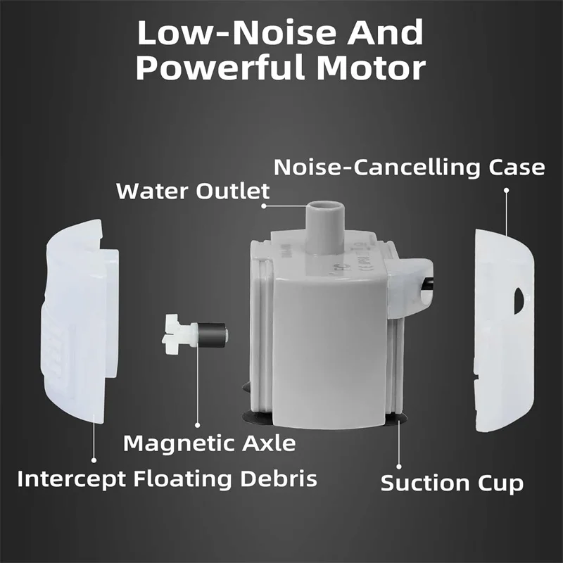 Cat Water Fountain Pump Replacement Pump Ultra Quiet USB 5V Submersible Pet Fountain Pump for Pet Water Dispenser