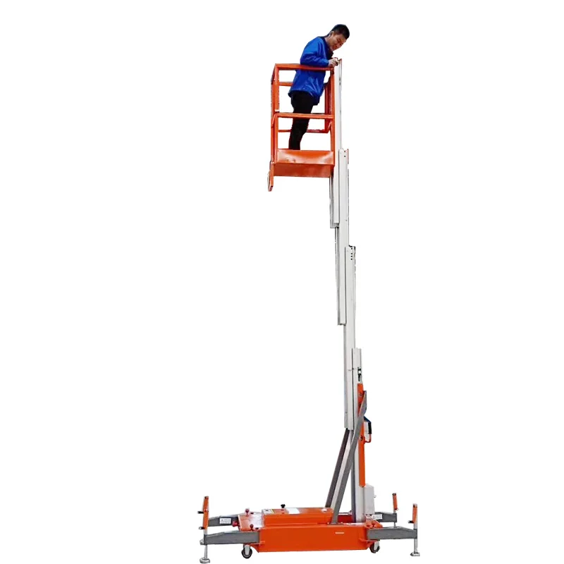 Mobile electric hydraulic aluminum vertical telescopic man lift