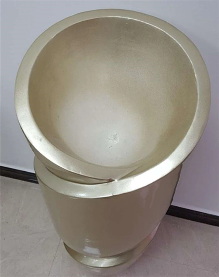 Profession Gold Handmade Outdoor Fiberglass Garden Planter Vase