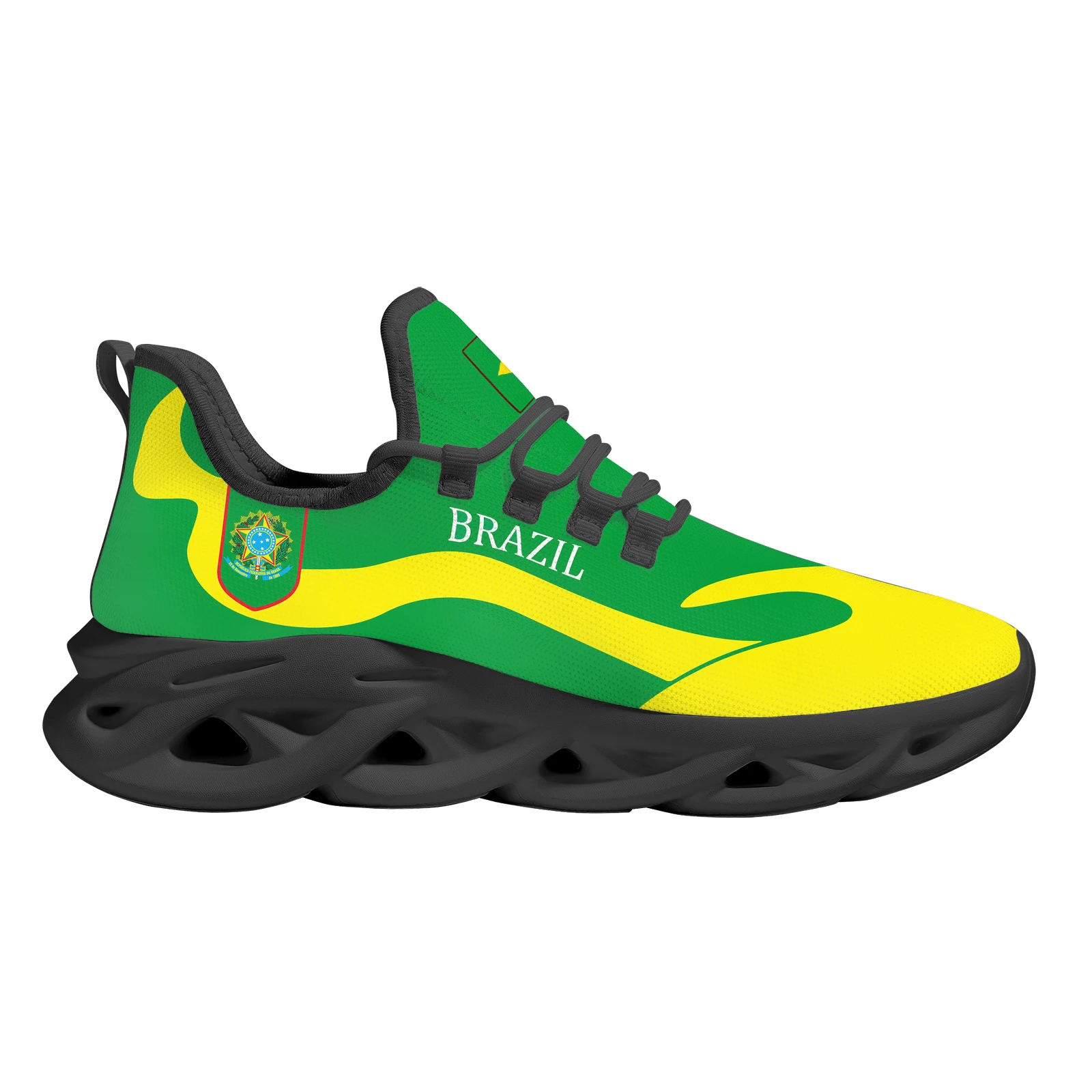 Brazil country flags designs sneaker for man Sneaker with green yellow Sports Shoes Breathable lightweight Footwear wholesale