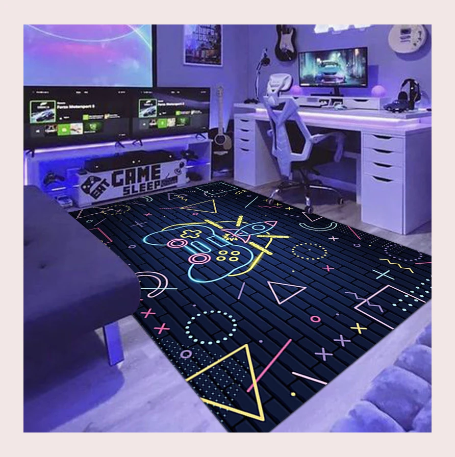 Electronic game console handle carpet computer room study Internet cafe game room cartoon creative floor mats