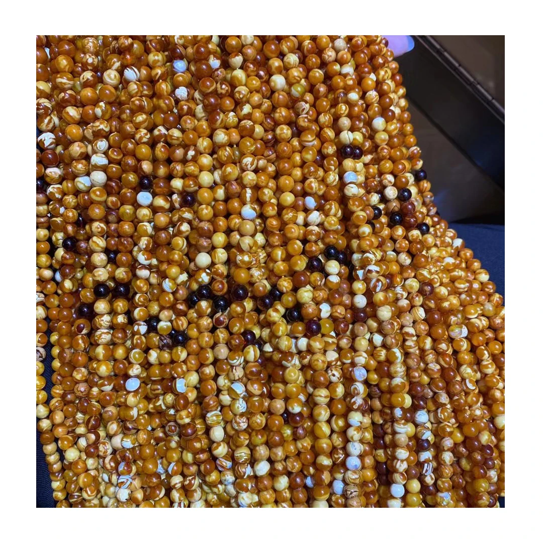 pure Natural amber Russian Baltic Amber European return old wax Red Amber Beads Muslim prayer beads