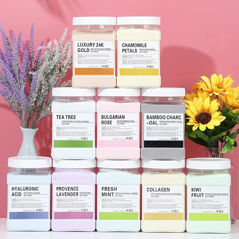 Lavender Diy Spa Jelly Mask Powder for Facials Peel Off Moisturizing Hyaluronic Acid Gel Floral Jelly Face Masks Skin Care Mask