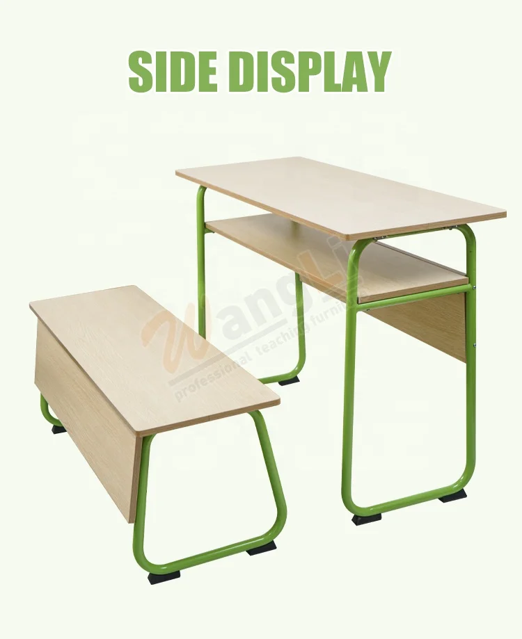 School Furniture Student Desk and Chair Sets With Two Seats Bench School Table and Chair Wooden