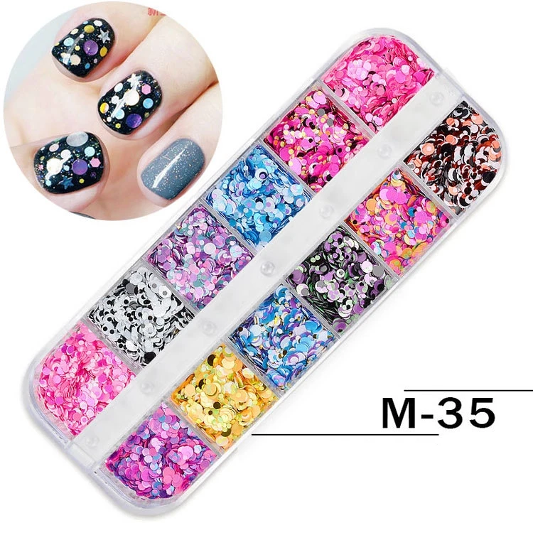 Mixed Shiny Blasting Nail Acrylic Powder Nail Glitter Stickers
