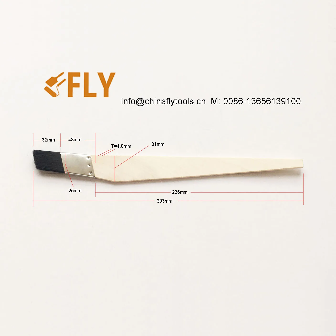 Angular Synthetic Acrylic Watercolor Paint Brush 25mm