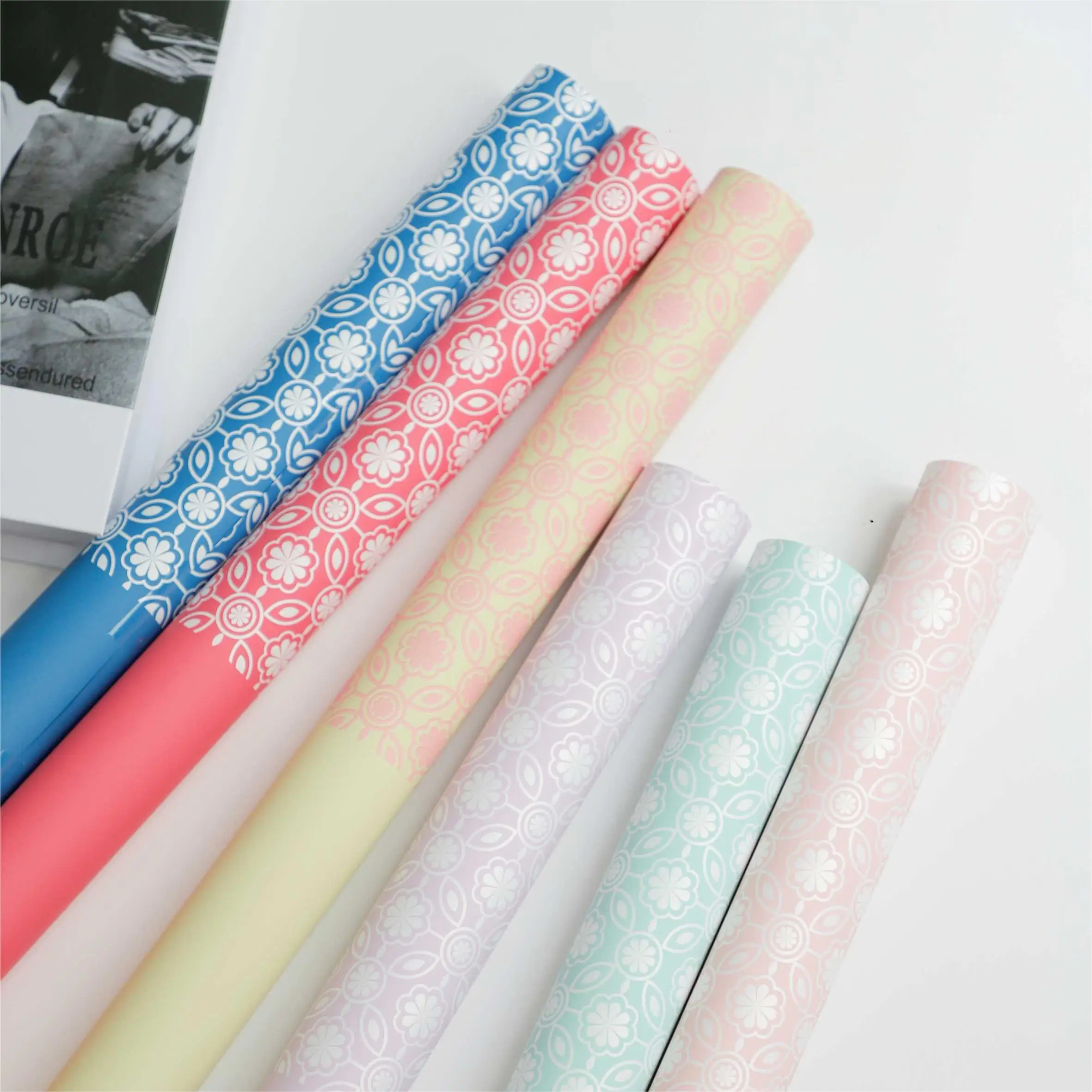 Factory Wholesale 58*58cm/pcs Window Paper-Cut Matte Surface Film Waterproof Flower Wrapping Paper Sheet for Florist Wrapper