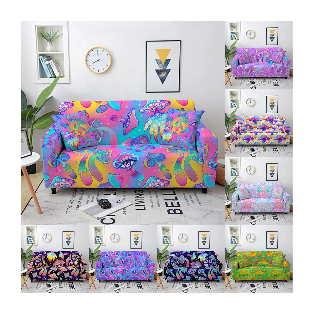 outdoor plain geometric pattern ramie Couch cover elastic stretch  Sofa cover