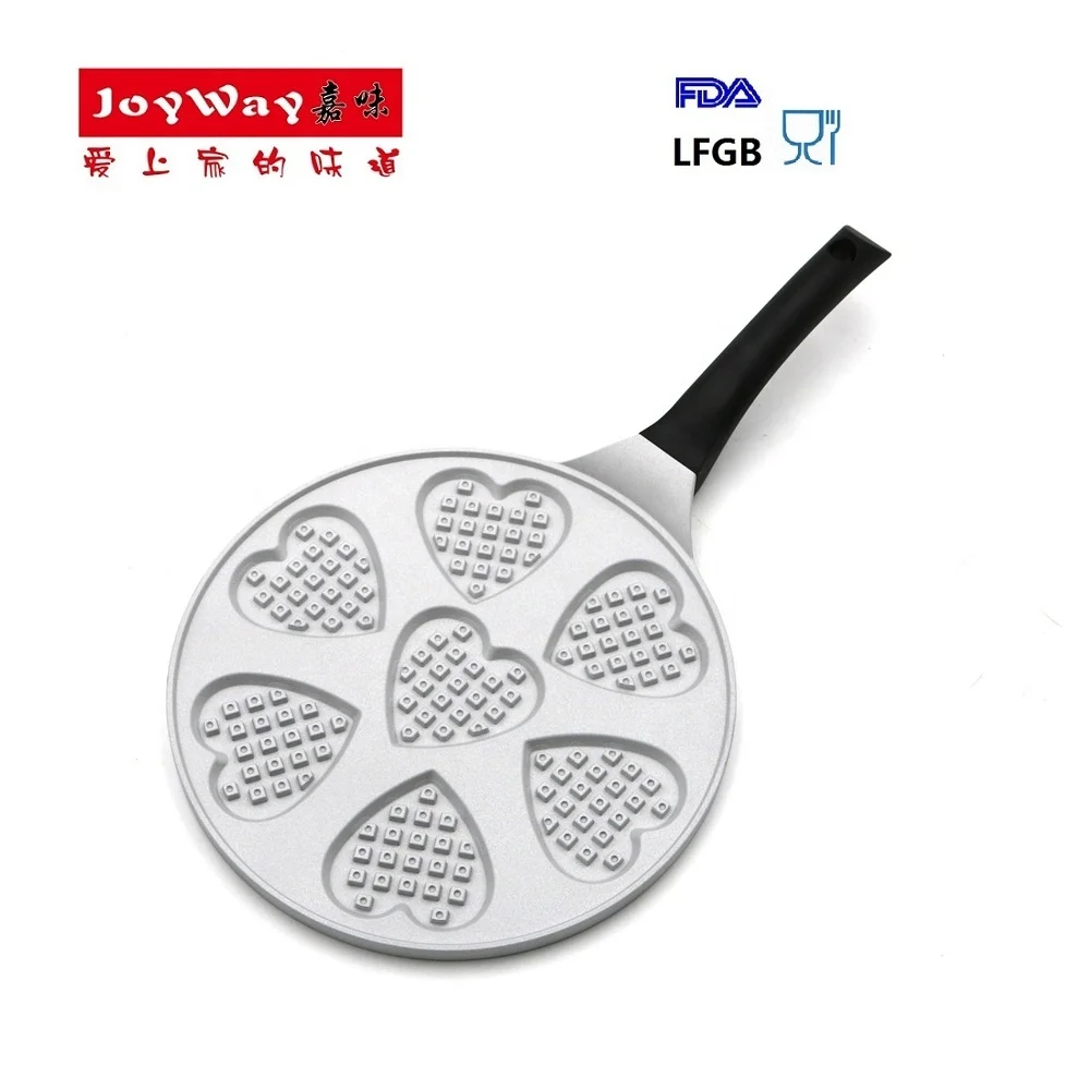 Ejoyway 7-heart -shape waffle pan Die-casting  non-stick fry pan 26cm