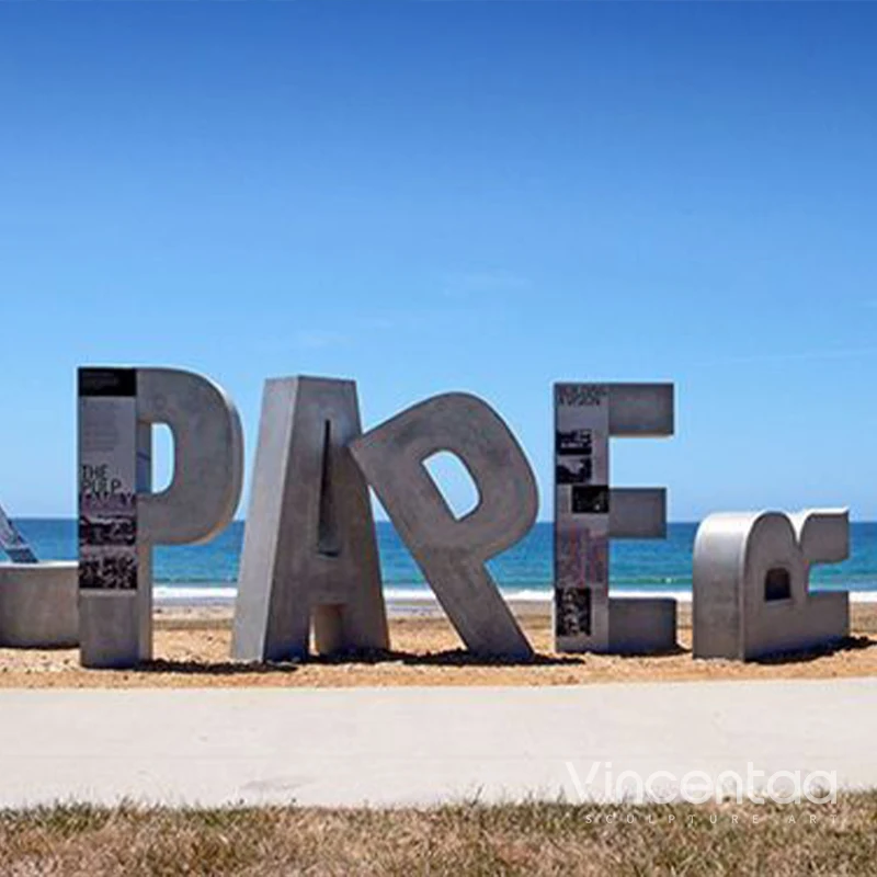 Vincentaa Customizable Outdoor Giant Letter Sign Free Standing Metal Park Signage