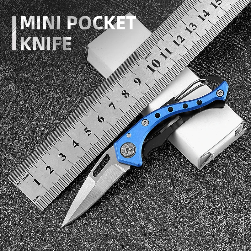 Wholesale outdoor camping survival folding mini pocket knife lightweight custom handle color tactical mini pocket knife
