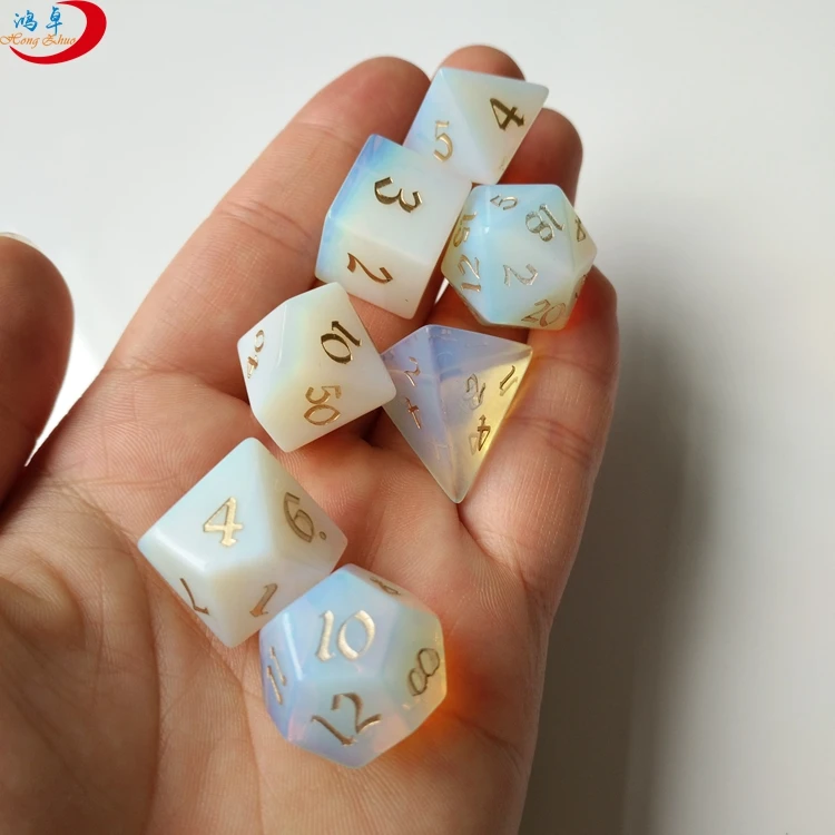 Natural Rock Crystal /opalite Quartz Dice Stone Dice Set for Game