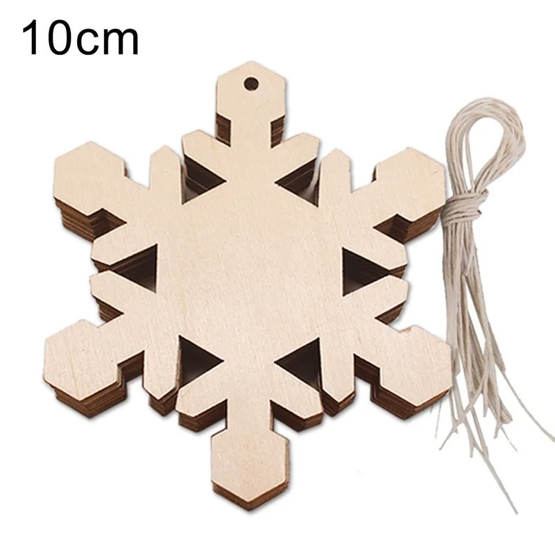 10 шт. деревянные вырезы, рождественские подвесные украшения, необработанные деревянные ломтики, поделки с мешковиной для дома, Рождественская елка