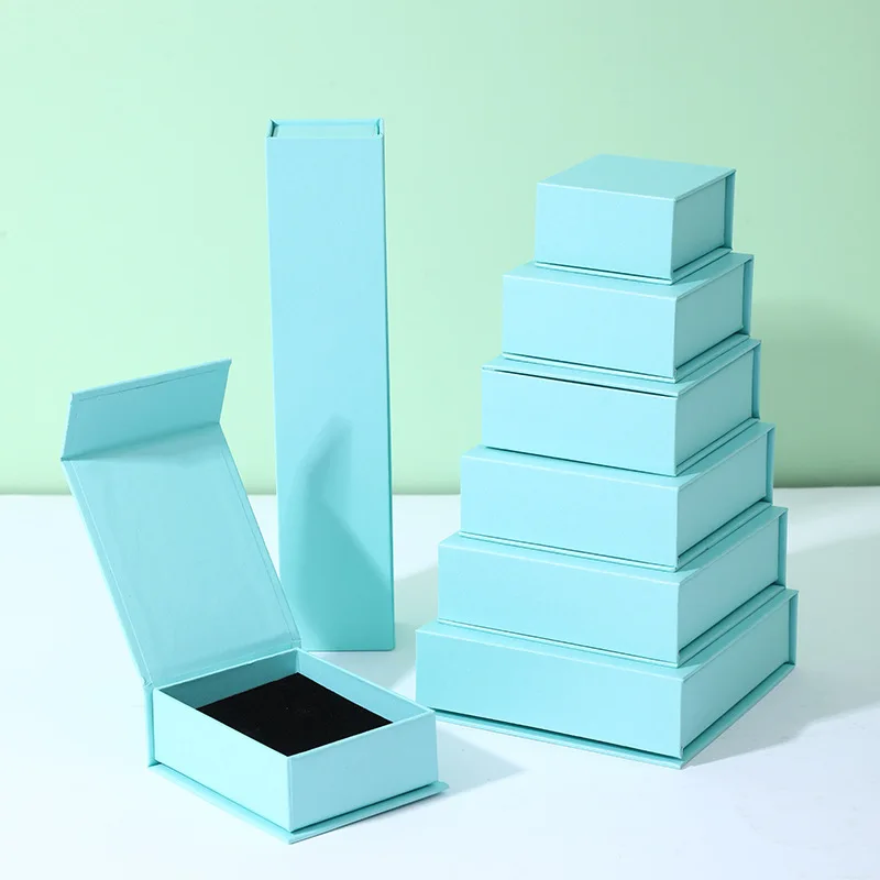 Custom magnetic packaging box necklace bracelet jewelry box  Ring stud earrings storage box