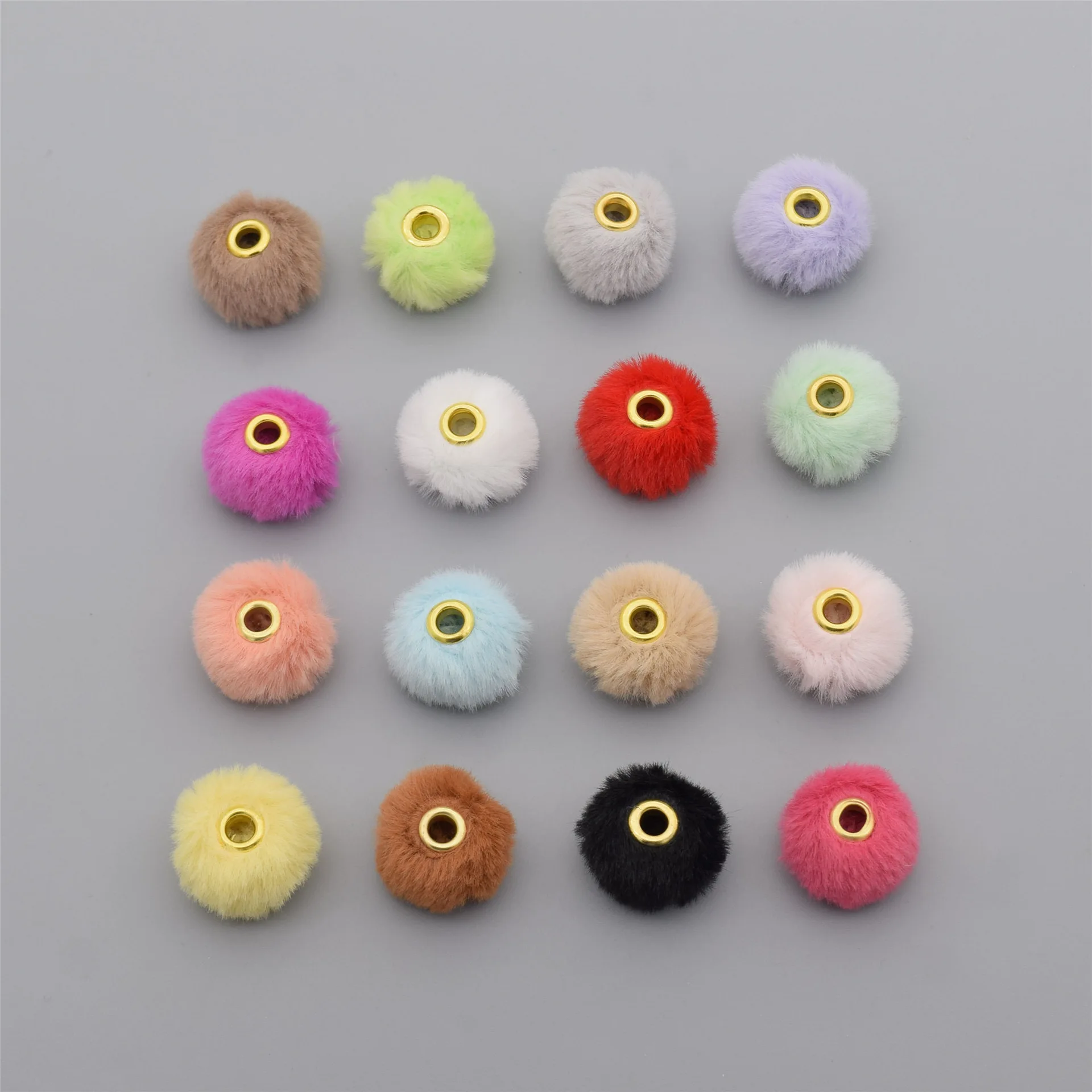 BC company Wholesale 20mm kawaii DIY multiple colors cute pompom velvet resin loose fluff plastic beads for pen jewelry making
