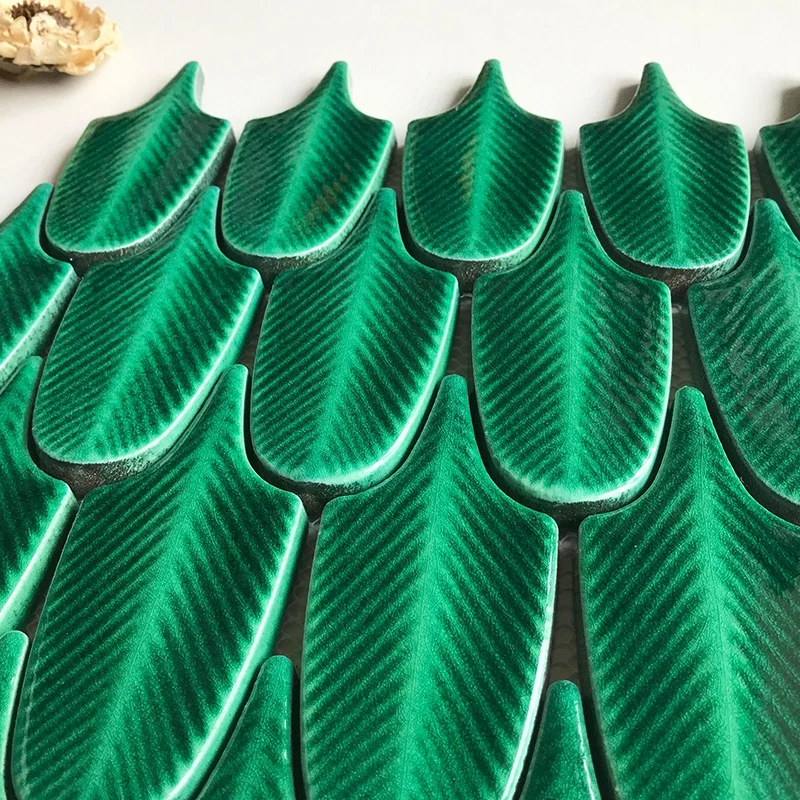 Wholesale Red body Ice Crackle Mosaic Mermaid tears Mosaic Tile Design Ceramic Mosaic 300x300mm