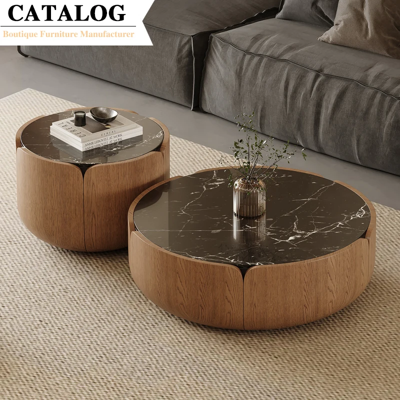 CATALOG High End Decor Coffee Tea Table Center of Tables Round Side Coffee Table Combination for villa