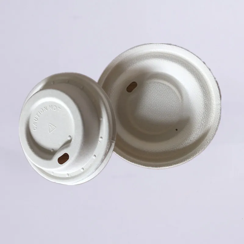80mm 90mm biodegradable disposable sugarcane pulp bagasse cup lid for coffee cup