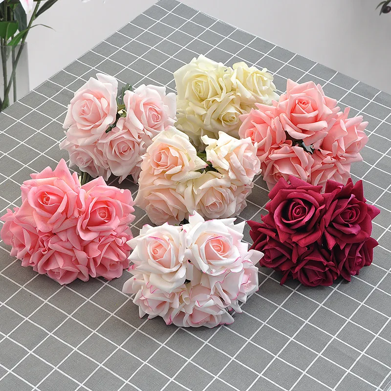 EG-G714 Artificial Flowers Roses Arrangements Table Centerpiece Faux Flores for Vase Living Room Decor