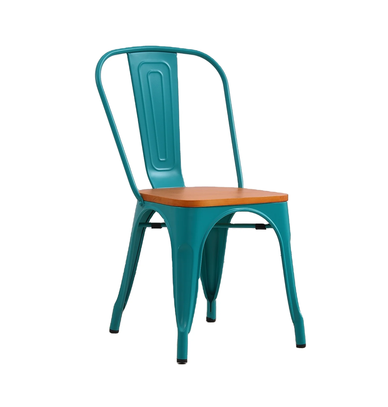 Wholesale Factory Cheap Stackable Colorful Wooden Seat Metal Chairs