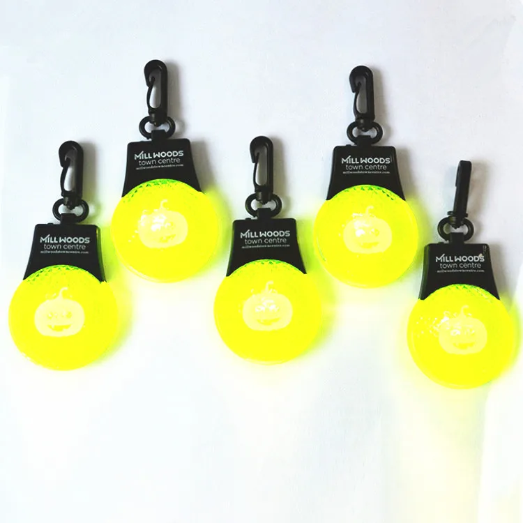 Mini Led Safety Bulb Shape Reflector Light With Black Clip For Bag Backpack Bike Led Light Keychain Acrylic Keychain Rgb Lights