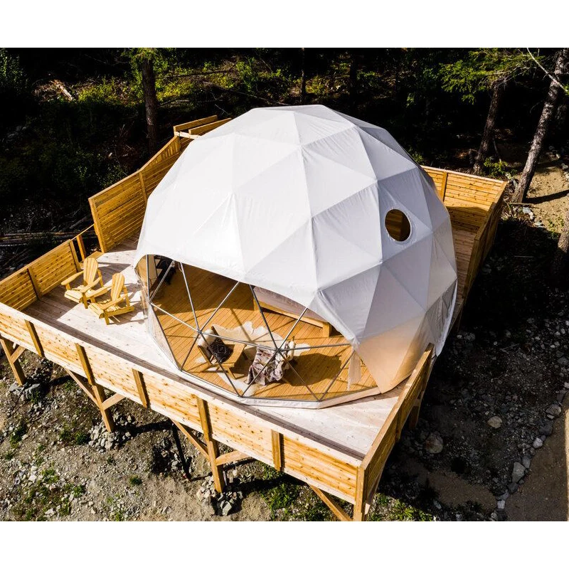 6M Diameter Igloo Geodesic Dome Steel Structure Camping Tent Hotel Luxury Dome For Outdoor