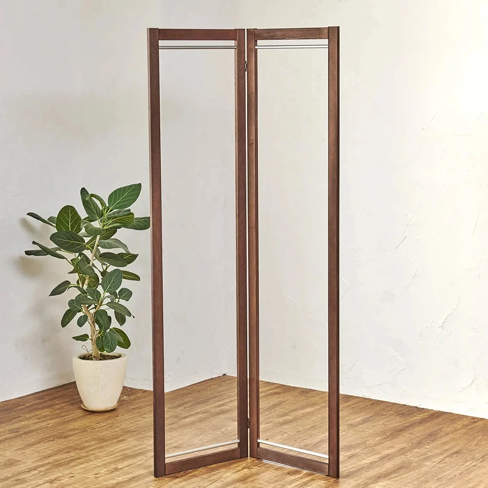 Simplicity canvas folding screen wooden room divider hall partition