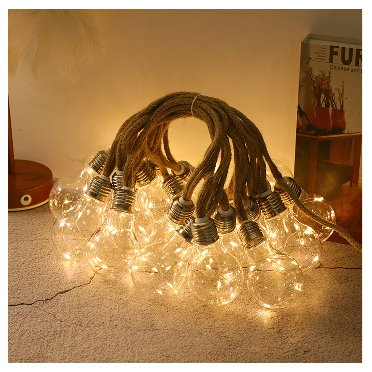 Трансграничная горячая Распродажа, шпагатная лампа, гирлянда A60 на солнечной батарее, светодиодная шариковая волшебная лампа, уличная метеоритная лампа