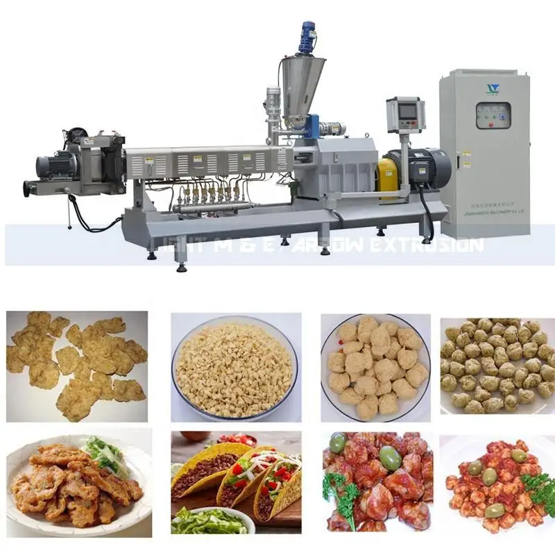 tvp textured soy bean protein curls machines Soya protein machine process line (300-500kg/h)