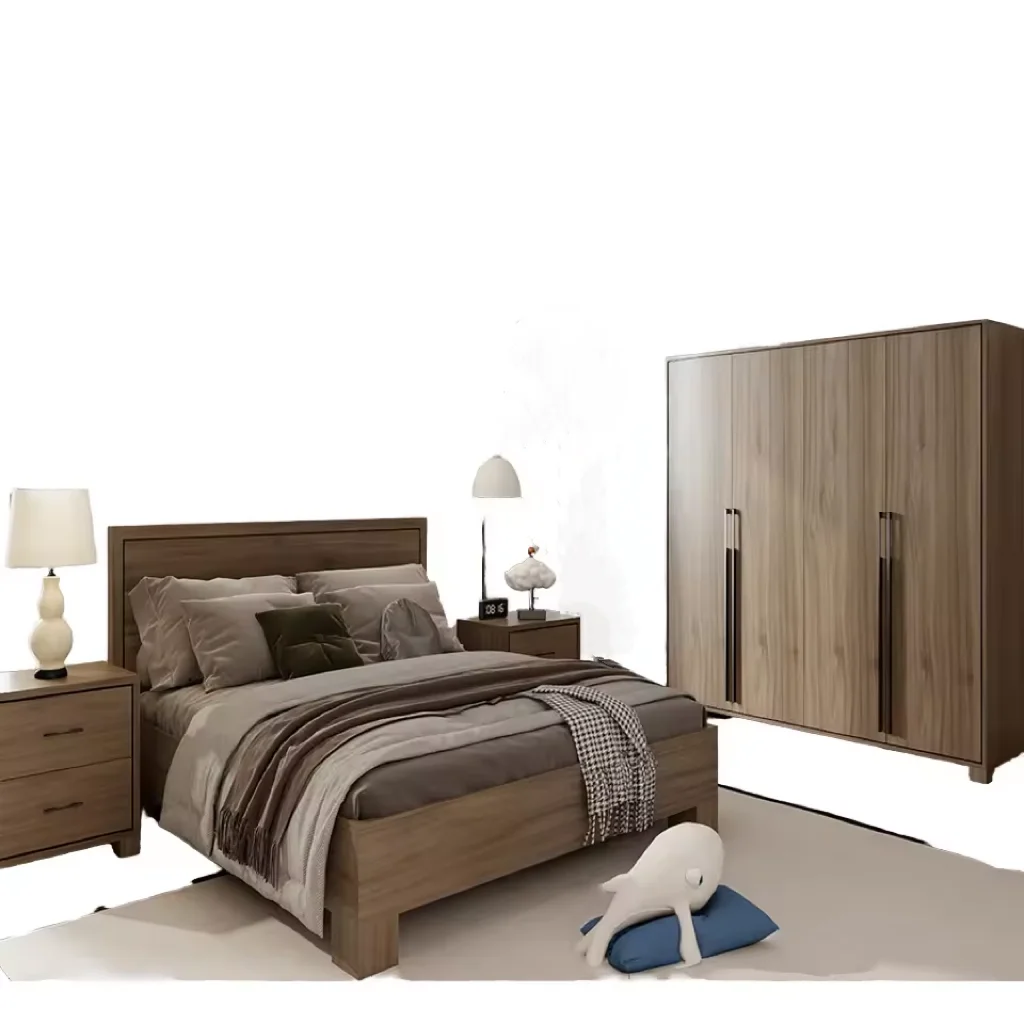 Luxury Modern Design Hotel Furniture Bedroom Set Queen/King Size Wood Bed Wholesale For Hotels and Apartments