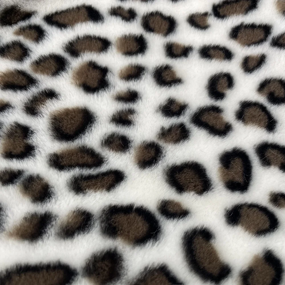 Factory direct sale imitation animal plush leopard print fleece imitation mink printed fabric