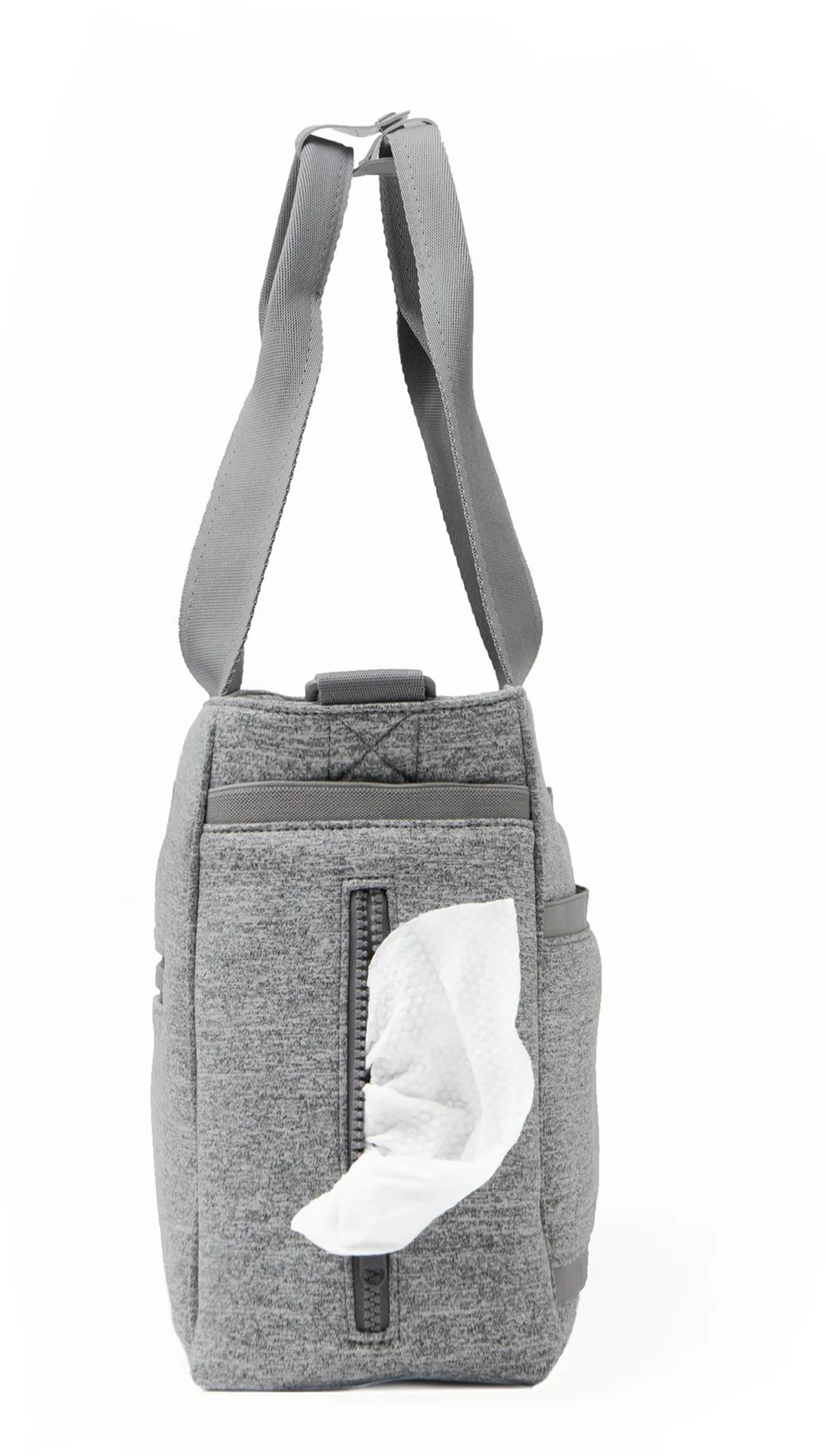 Серая неопреновая сумка-тоут для подгузников, вместительные детские сумки для женщин, водонепроницаемые сумки для подгузников с пеленальным ковриком и салфеткой