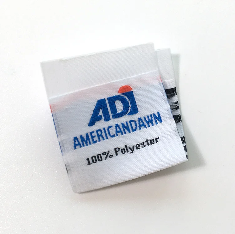 Personalized Loop Fold Cloth Wash Instructions Care Woven Labels With Washing Mark