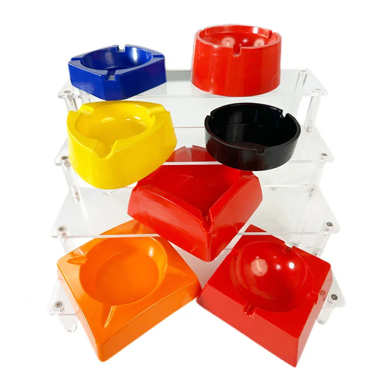 Wholesale Melamine Ashtray Round Plastic Ashtray Tabletop Ash Tray Custom Logo for office and bar