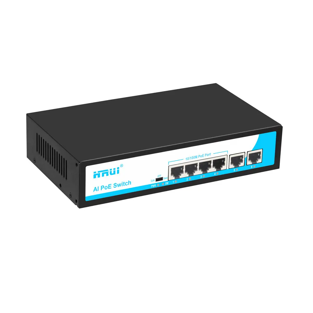  Лучшая цена высокоскоростной Ethernet VLAN 2 Uplink AI умный PoE коммутатор с 4 портами для IP-Камеры