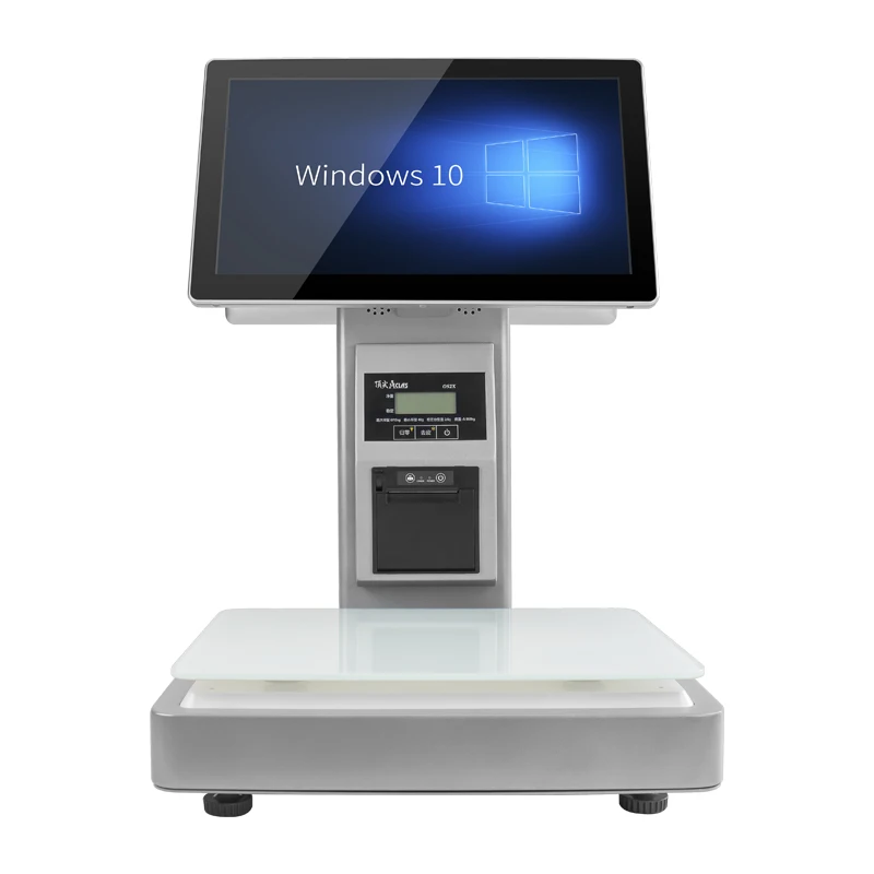 LICON 15kg Electronic Cash Register POS Scale with Barcode Receipt Printer AI Technology Weighing Capabilities