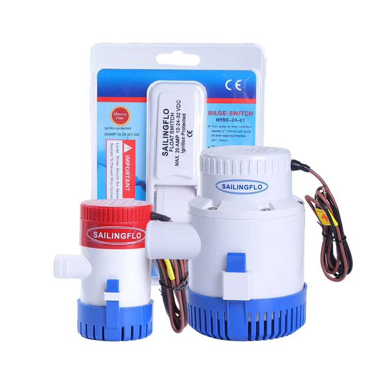 Погружной морской откачивающий насос с высоким расходом 12/24 В 4000 Гал/ч для лодок