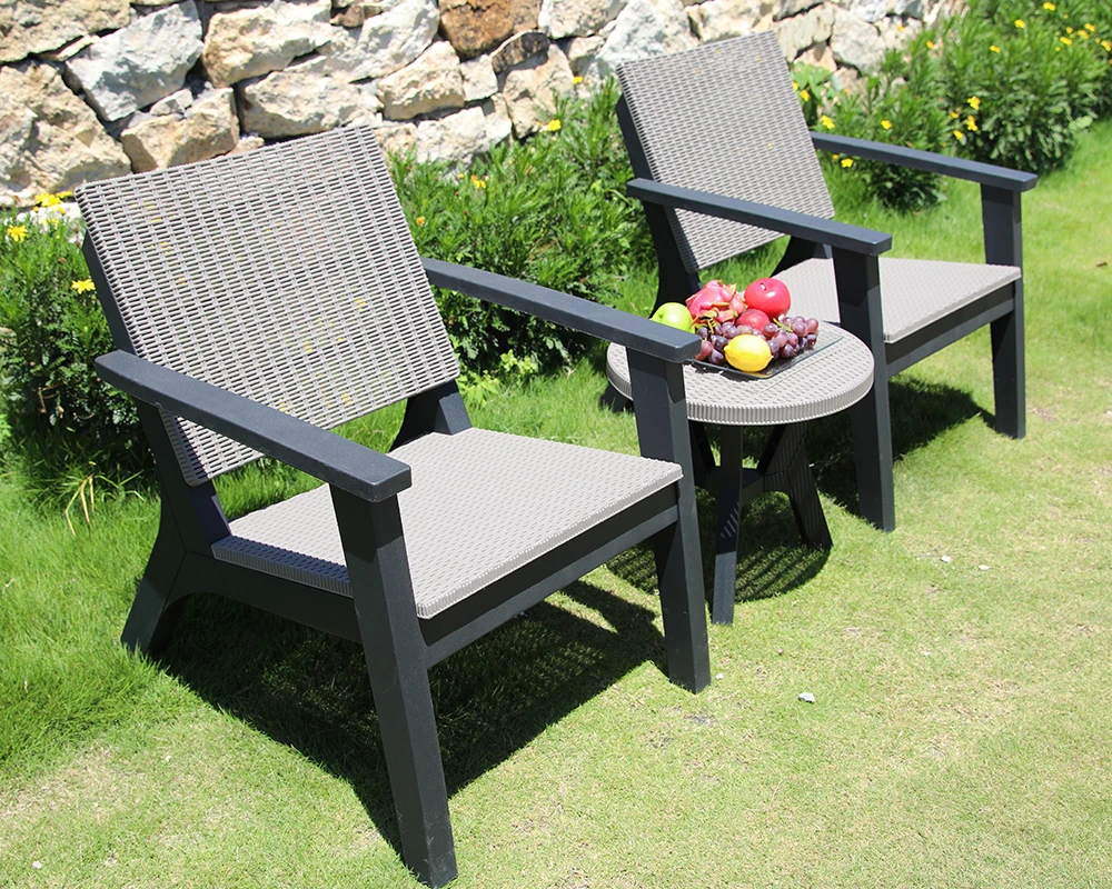 Cafe restaurant PP rattan french style outdoor bistro set