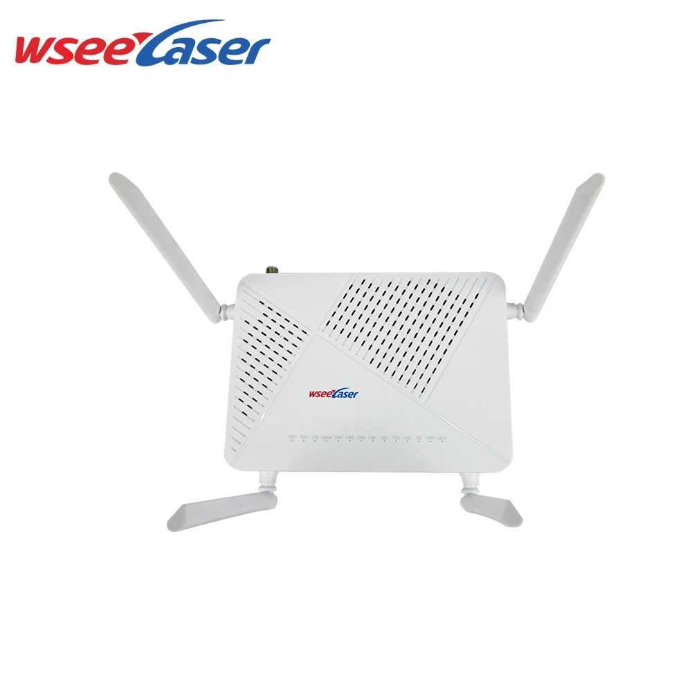 Best price WSR4 4 antennas XPON EPON GPON ONT 4GE+CATV+VOIP+5 dbi dual band WIFI router fiber optic  ONU