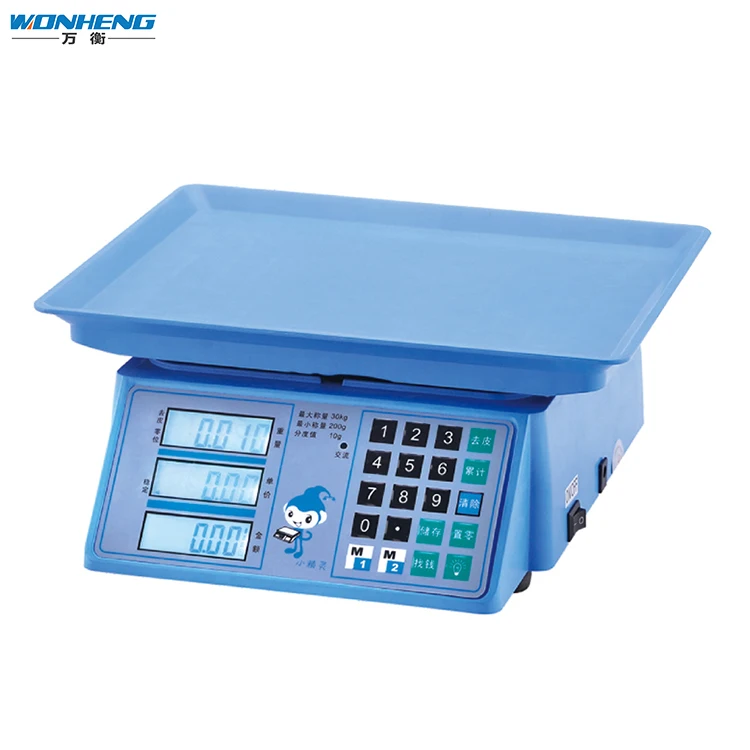 High Reliability 30kg Personal Meat Weighing Barcode Label Printing Scale