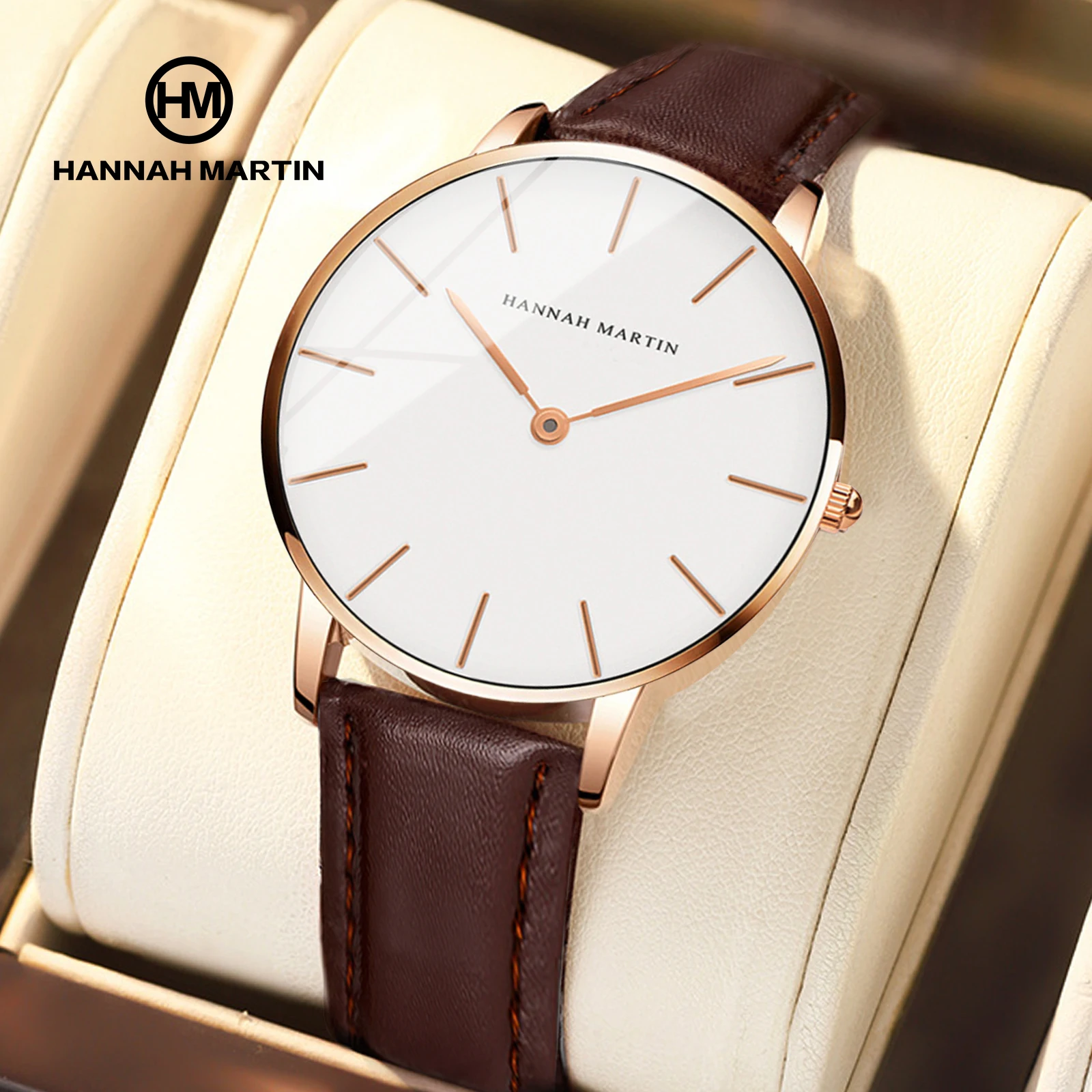 HM-CB36 Hannah Martin Factory Wholesale Price Minimalist Style Japan Quartz Movement watch For Ladies Women with  leather strap
