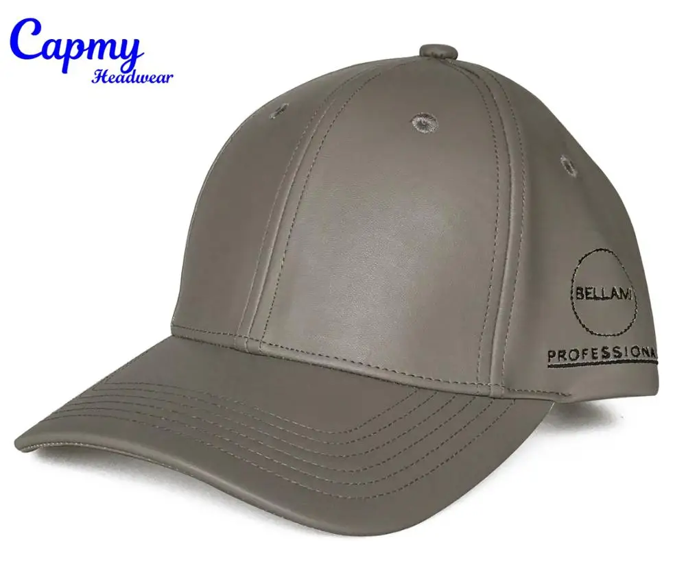 High Quality Black Leather Logo Baseball Cap Manufacturer, Custom Wholesale Leather Custom Cap Leather Black Baseball Caps Hats
